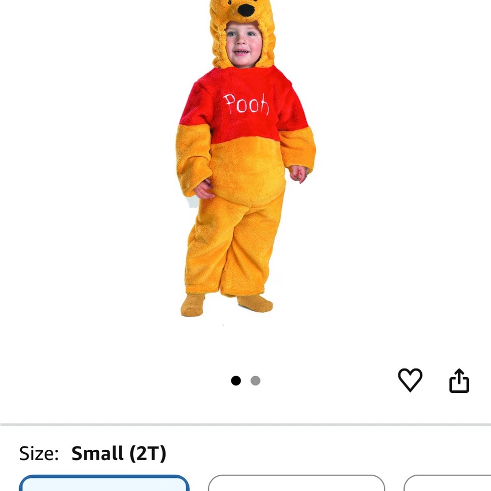 Disney Pooh Bear Kids Costume - Red and Yellow